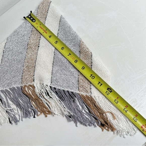 Handmade Neutral Minimalist Boho Striped Beachy Coastal Lagenlook Artisan Scarf - Picture 2 of 13
